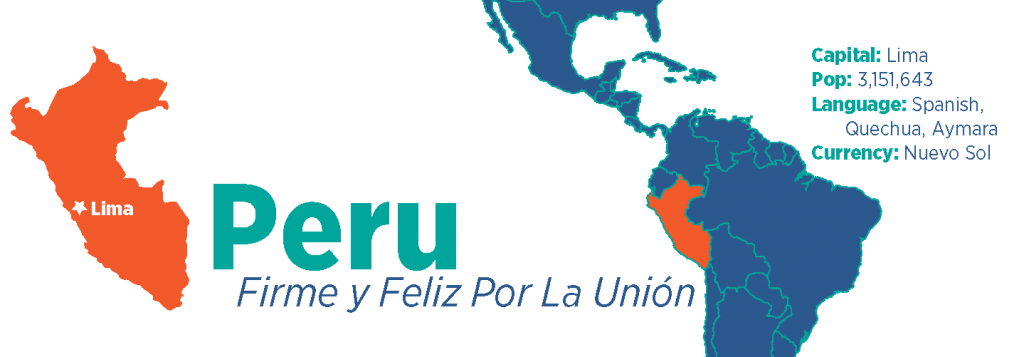 Peru map location with population count