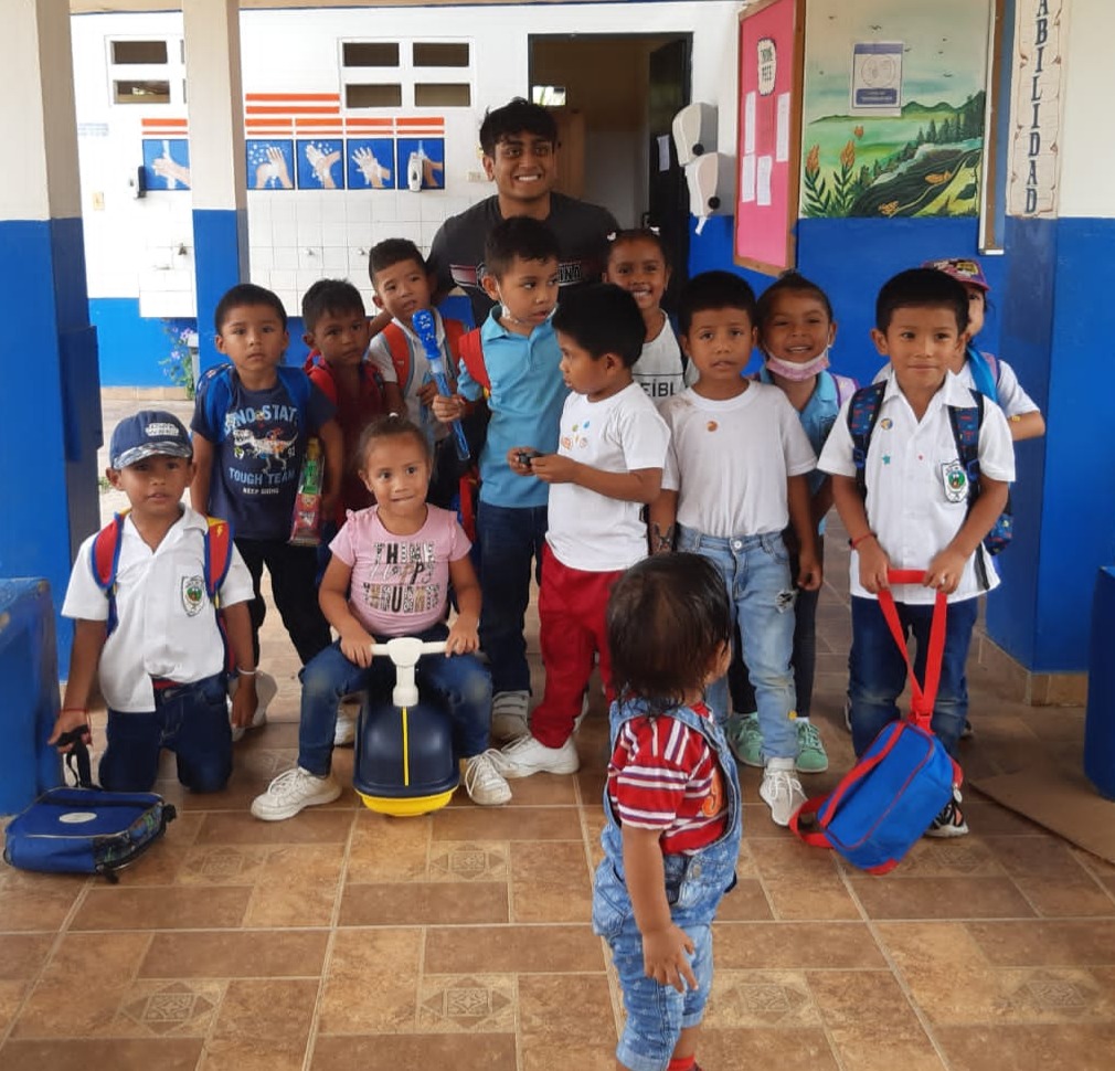 A group of students taking a photo